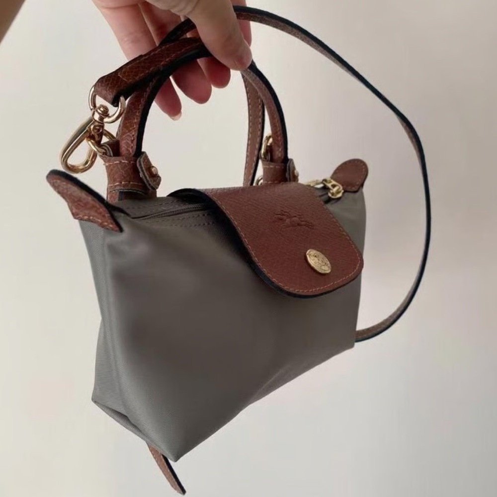 Longchamp logo le pliage Elegant gray Women's Handbag crossbody purse